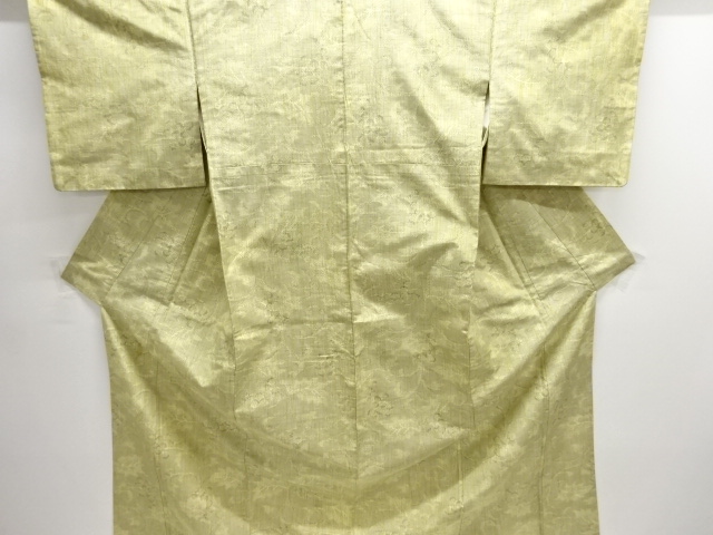 JAPANESE KIMONO / ANTIQUE KIMONO / SILK / TOKAMACHI TSUMUGI / WOVEN FLORAL ARABESQUE